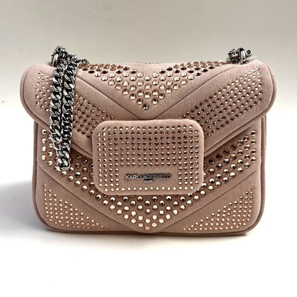 Karl Lagerfeld Handbags - Karl Lagerfeld Pink Studded Shoulder Bag